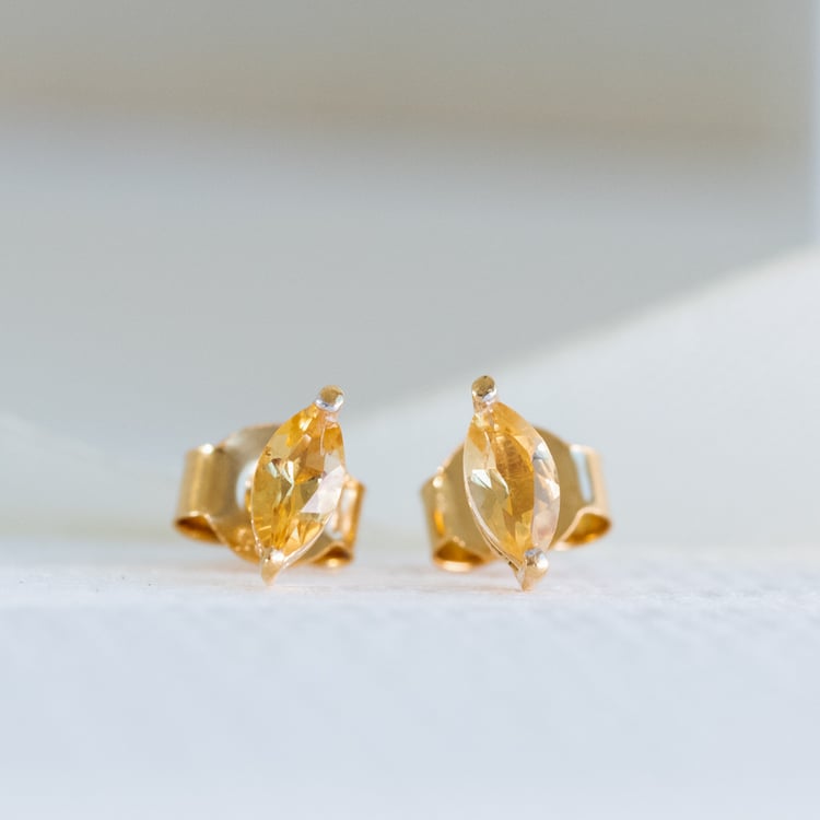 Minimalistické strieborné náušnice s citrínmi Sistine 118758