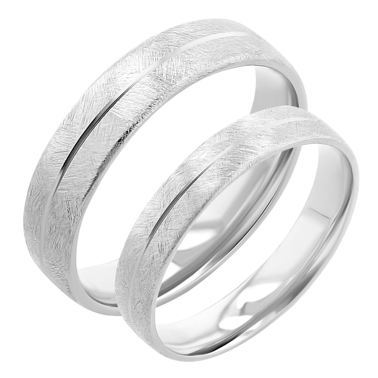 Svadobné obrúčky so škrabaným povrchom zo zlata Diamie 117514