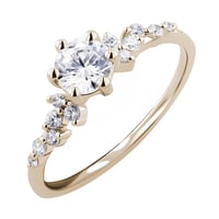 Zásnubný prsteň v champagne gold s diamantmi Carina