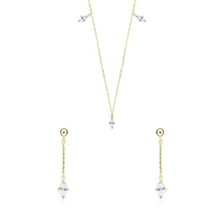 Zlatý set šperkov s bielymi topásmi Floriane