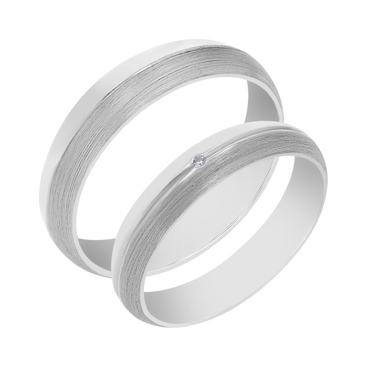 Zlaté svadobné obrúčky s diamantom Temy