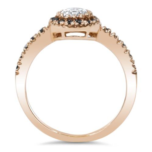 Zásnubný prsteň s čiernymi diamantmi a diamantom 3937