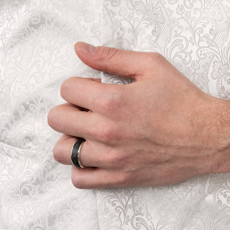 Pologuľaté snubné prstene z krabónu a zlata Kramer 97552