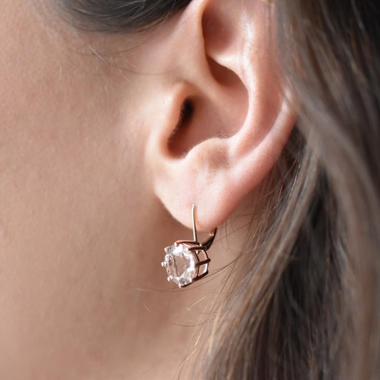 Náušnice z ružového zlata s morganitmi 25816