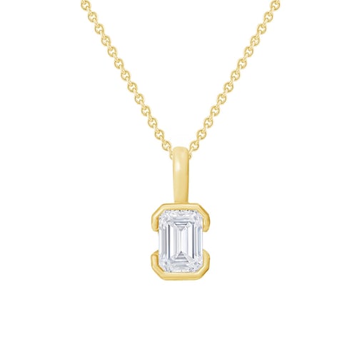 Minimalistický prívesok zo striebra s emerald diamantom Lias