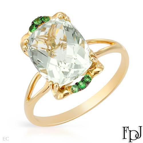 Drahokamový prsteň zo žltého zlata