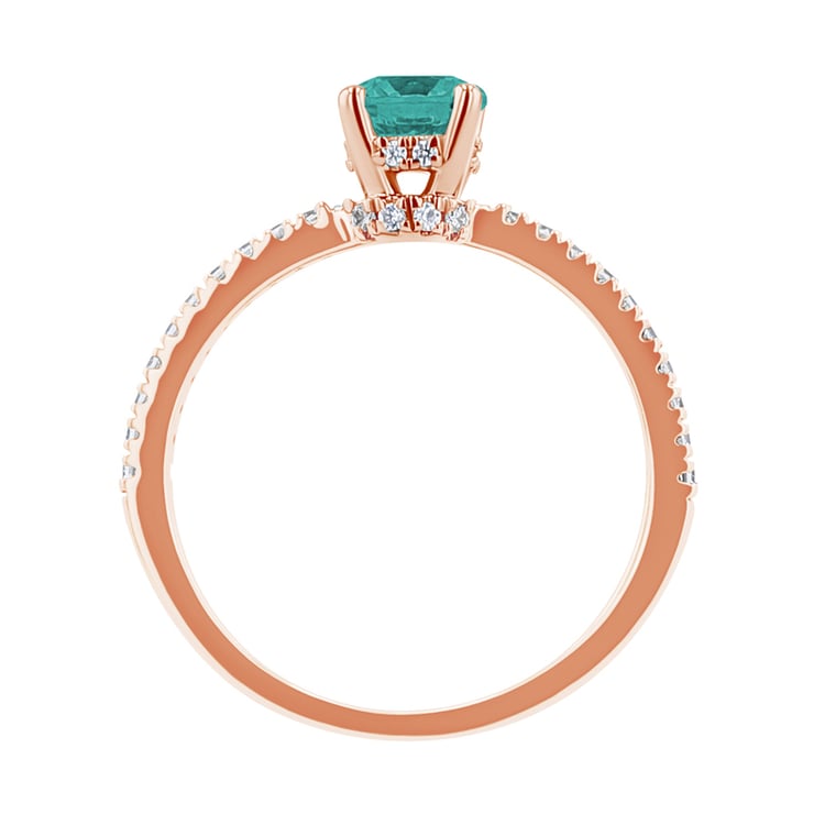 Zlatý prsteň so smaragdom a diamantmi Prisha 135026