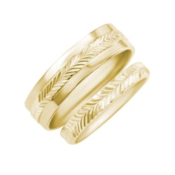 Zlaté svadobné obrúčky s gravírovaním Rahman