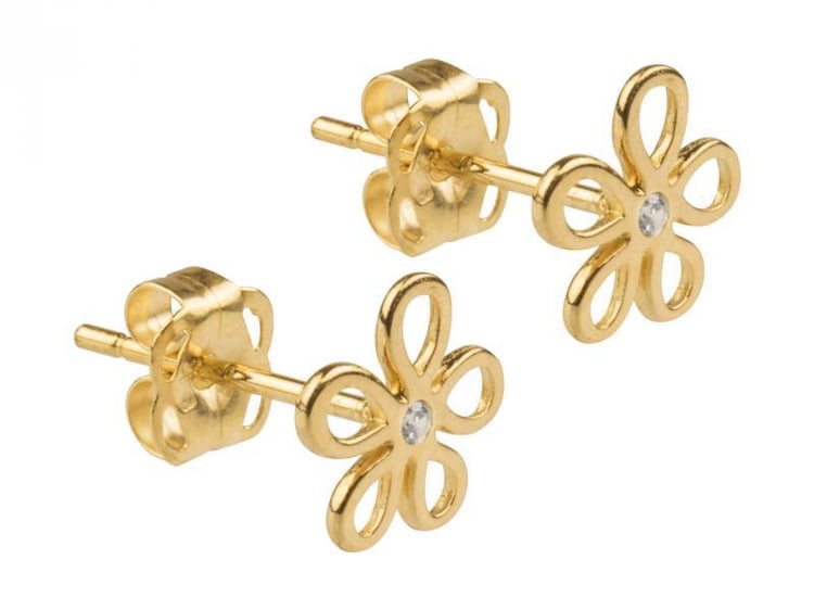 Zlaté kvietočky s kubickým zirkónom Pilanie