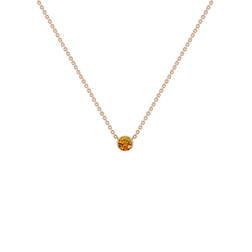Strieborný minimalistický náhrdelník s padparadscha zafírom Vieny