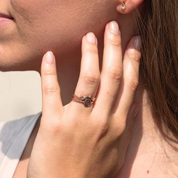 Vykrojený prsteň v tvare vetvičky s diamantmi Cuan 142473