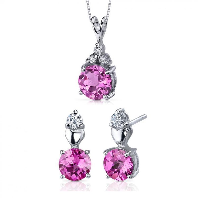 Kolekcia s ružovými zafírmi v striebre