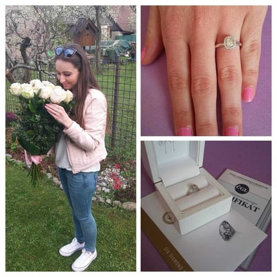 Zásnubný prsteň s diamantom