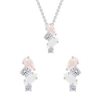 Kolekcia striebroných šperkov s topasom, růženínom a mesačným kameňom Malika