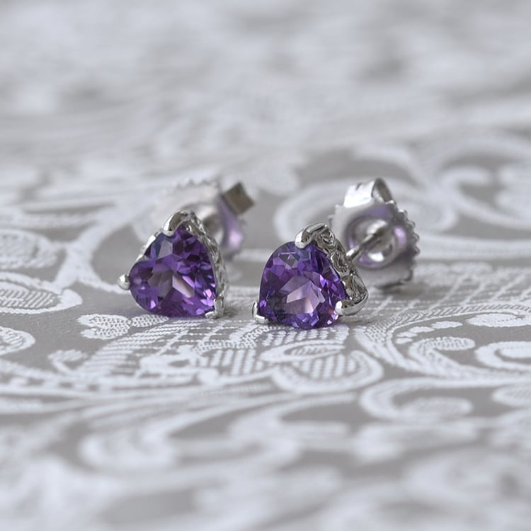 Strieborné náušnice s ametystmi Bethany 63803