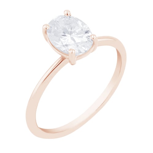 Elegantný zásnubný prsteň s oval moissanitom s výberom veľkosti Frost
