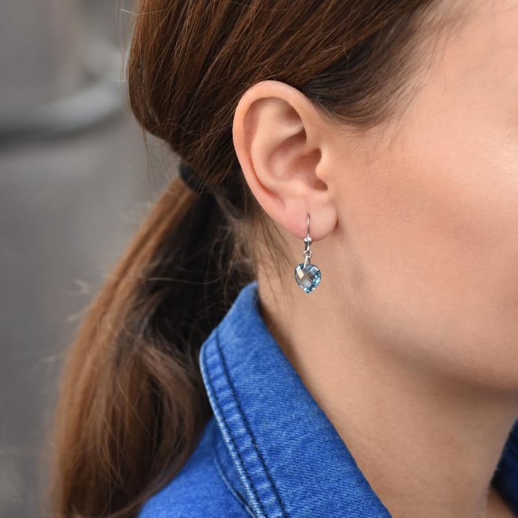 Strieborné náušnice s 8.25ct topásmi v tvare srdca 46324