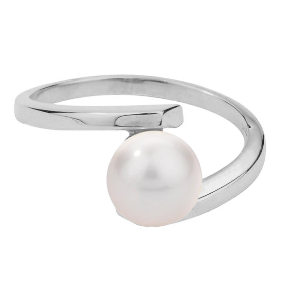 Perlový prsteň z bieleho zlata 79167