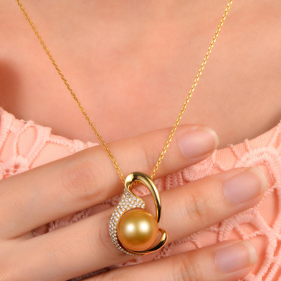 Zlatý náhrdelník so zlatou perlou 10291