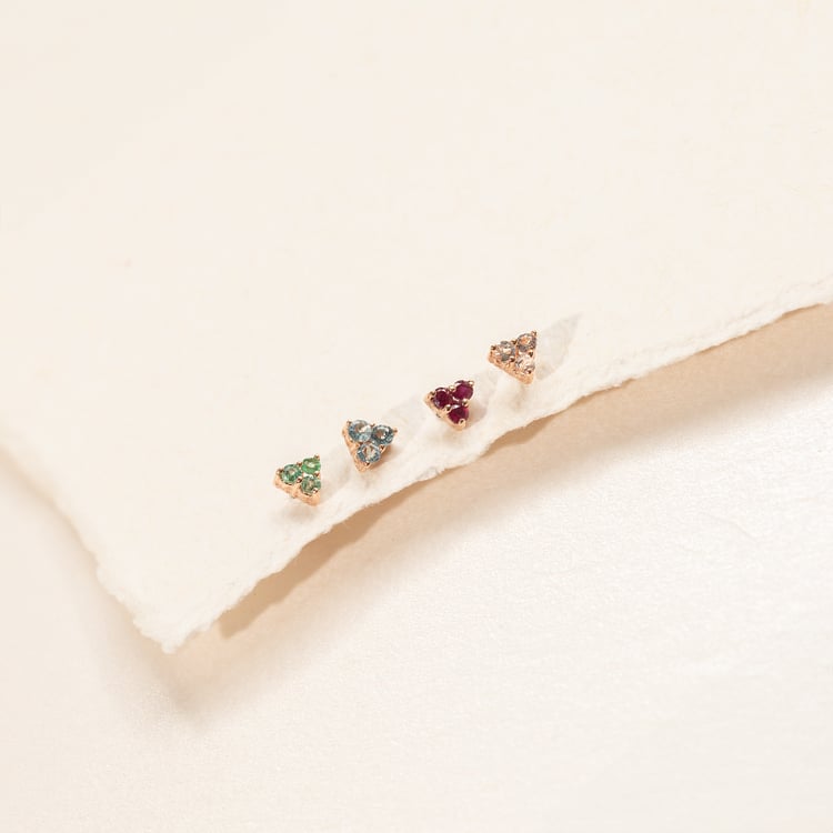 Zlatá piercing náušnica so smaragdmi Rossi 138309