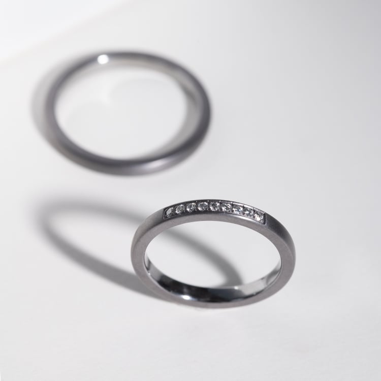 Tantalové snubné prstene s diamantmi Rille 123737