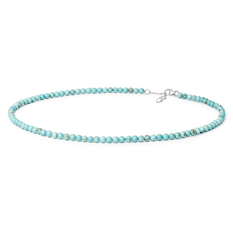 Strieborný náhrdelník s howlitovými korálkami Millar