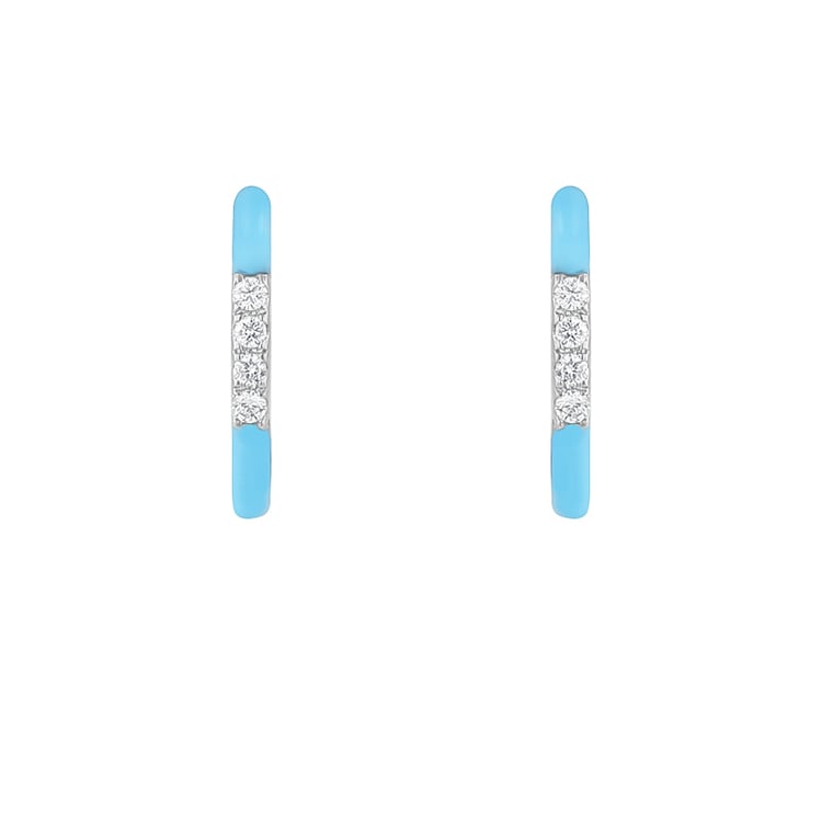 Modré keramické náušnice s diamantmi Galla 128717