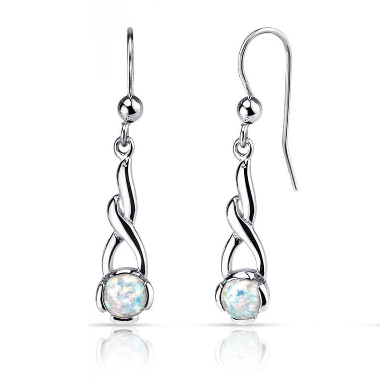 Strieborné náušnice s bielymi opálmi Ardent