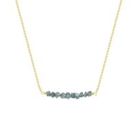 Zlatý choker s modrými nebrúsenými diamantmi Samante