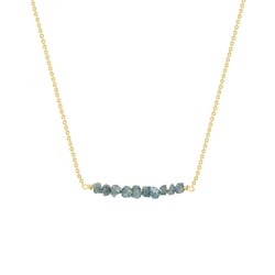 Zlatý choker s modrými nebrúsenými diamantmi Samante