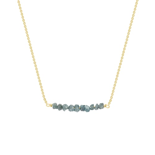 Zlatý choker s modrými nebrúsenými diamantmi Samante
