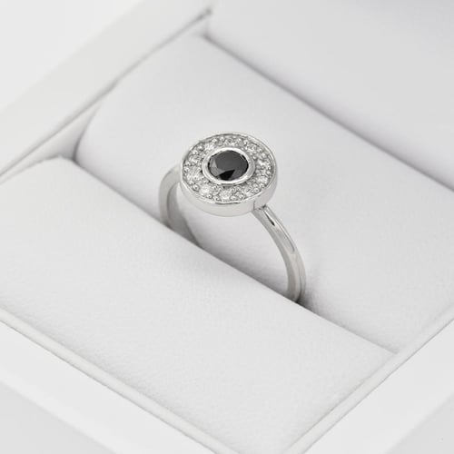 Zásnubný set prsteňov s čiernym diamantom Saskia