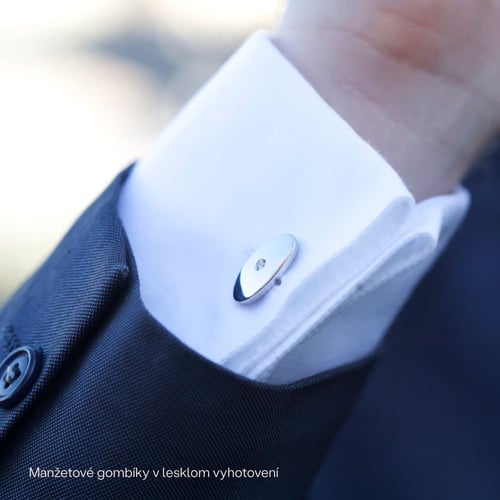 Platinové manžetové gombíky s diamantmi Adiel