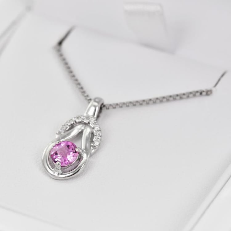 Náhrdelník s ružovým zafírom 20387