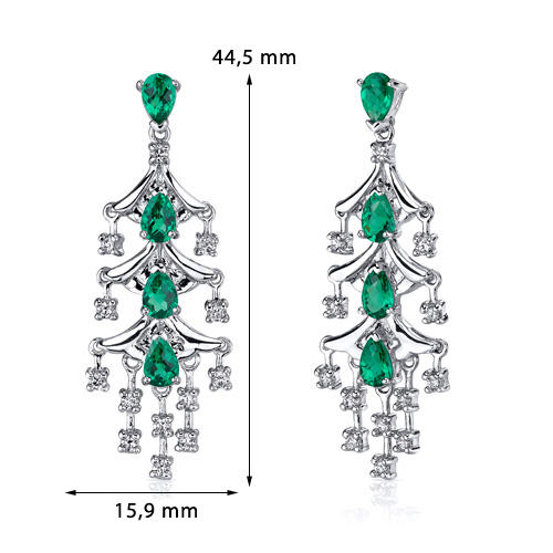 Smaragdové náušnice strieborné 3419