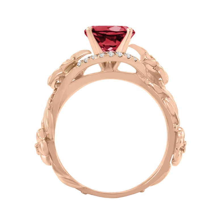 Prsteň s červeným turmalínom 5039