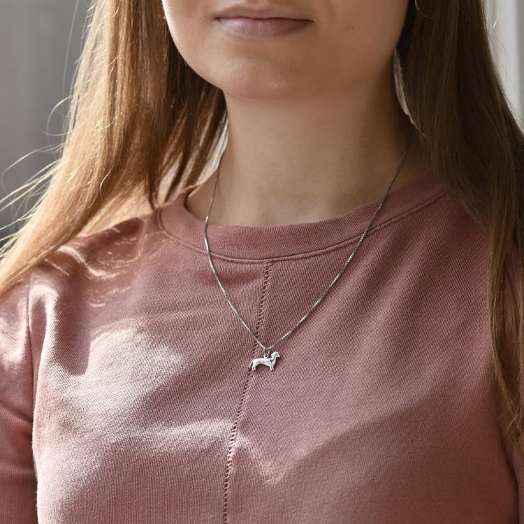 Strieborný prívesok v tvare jazvečíka 31940