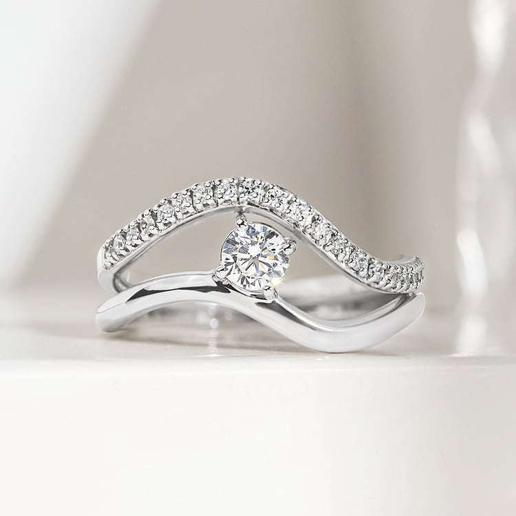 Romantický zásnubný set prsteňov s lab-grown diamantmi 156539