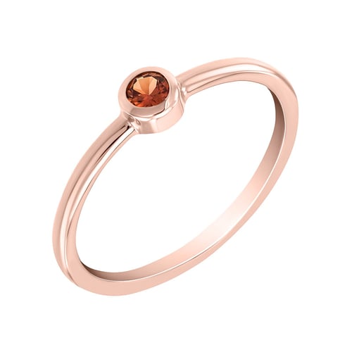 Zlatý minimalistický prsteň s oranžovým zafírom Kathleen
