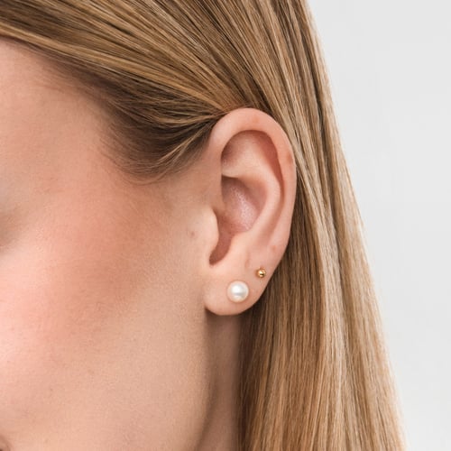 Perlové napichovacie náušnice zo 14k žltého zlata Abira