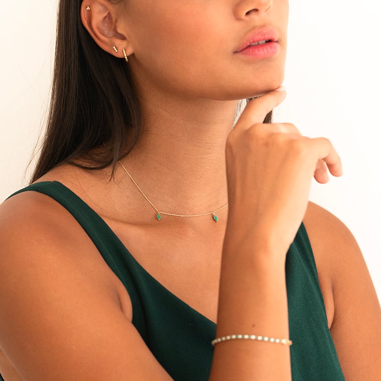 Tenisový náramok so smaragdmi a diamantmi Kendrick 143871