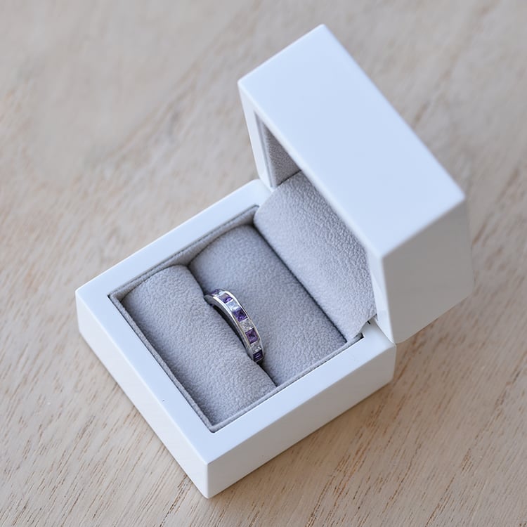 Eternity prsteň s ametystmi a zirkónmi po obvode 62118