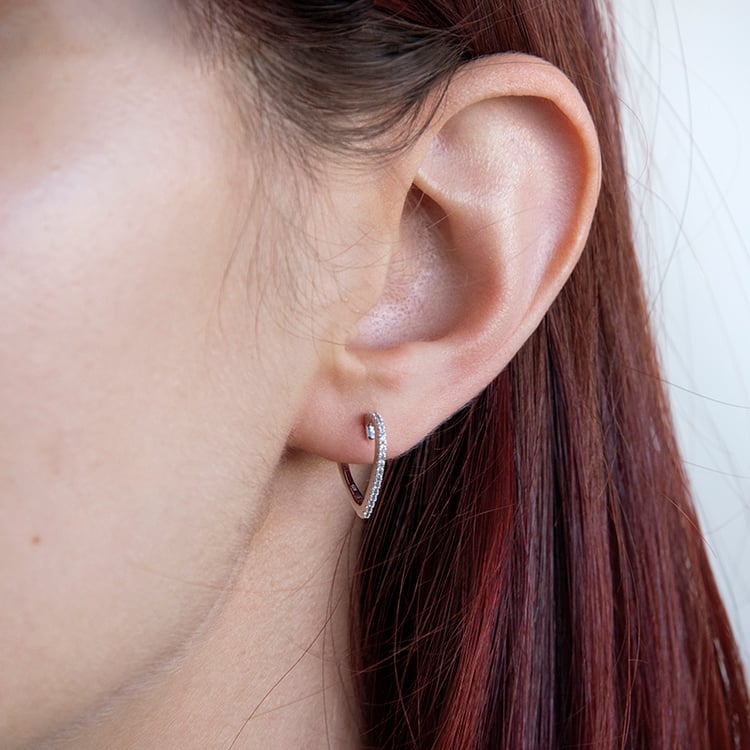 Náušnice v tvare srdca s lab-grown diamantmi Leticia 110410