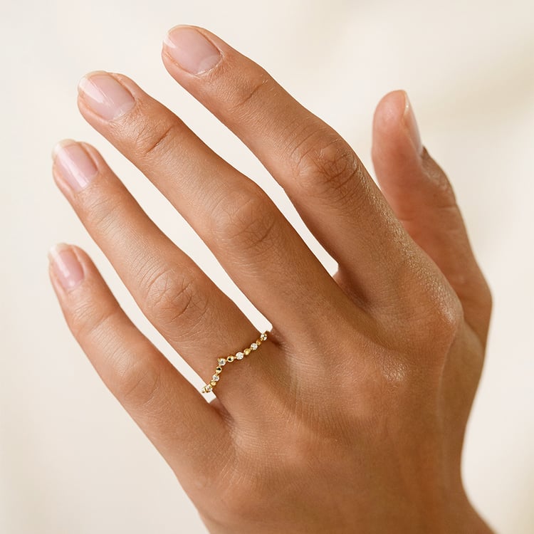 Zlatý prsteň s lab-grown diamantmi Eveline 163595