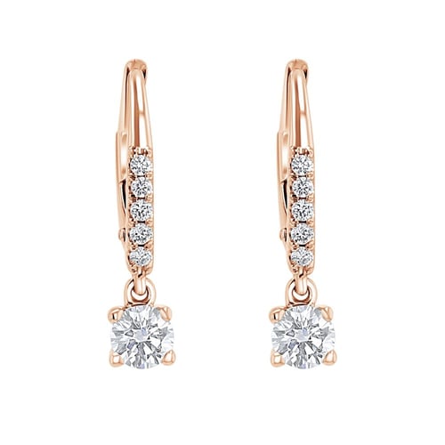 Strieborné visiací náušnice s 0.2ct lab-grown diamantom Sumaya