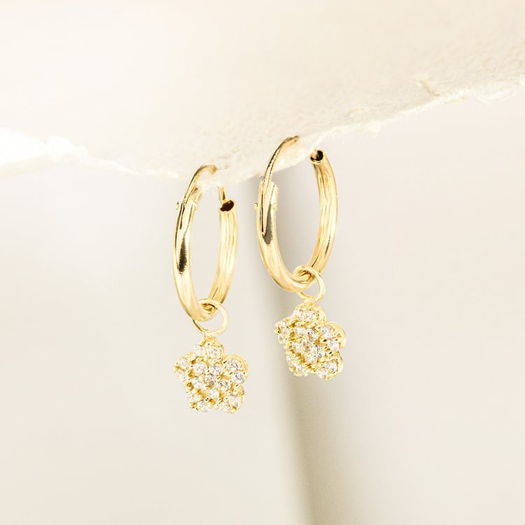 Zlaté detské náušnice v tvare kvetiny Dahlia 164363