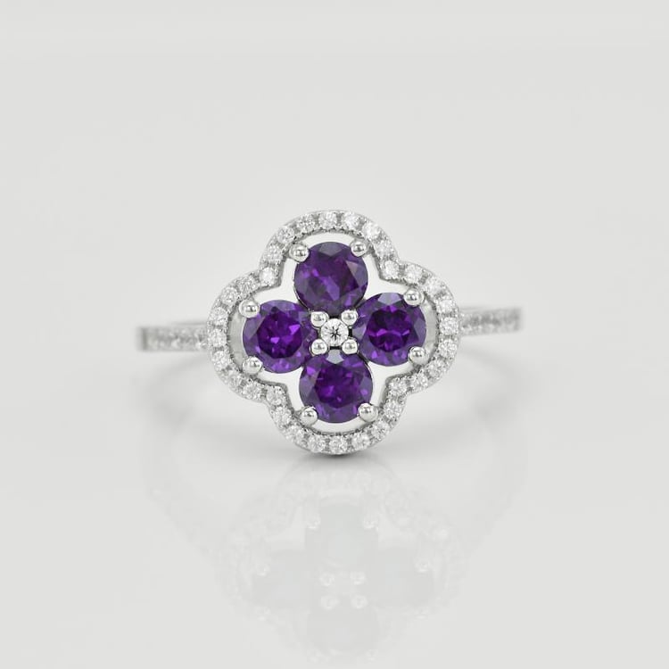 Strieborný ametystový prsteň 16558