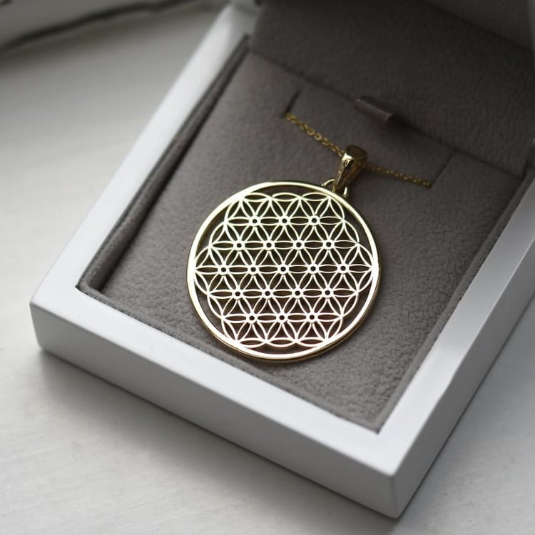 Zlatý kvet života v náhrdelníku 51419