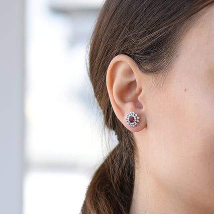 Rubínové náušnice s diamantmi Marissa
