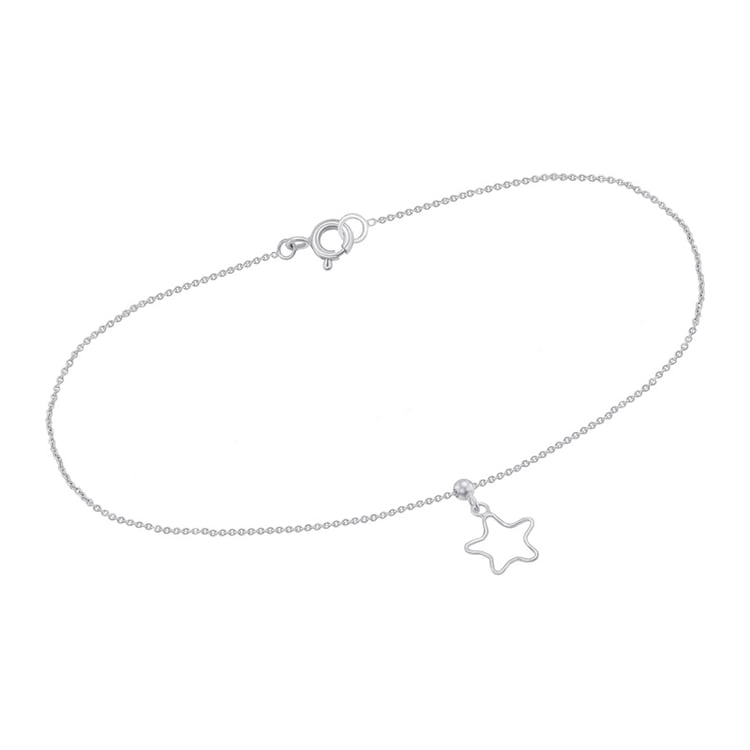 Strieborná retiazka na nohu s hviezdou